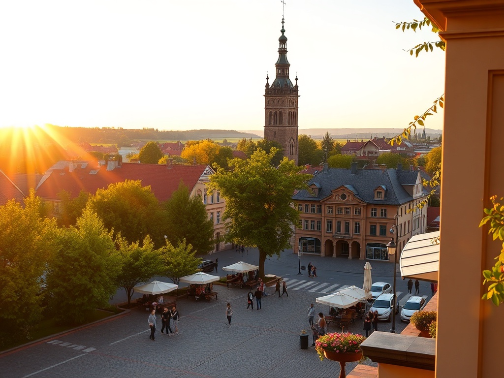 Widok na Bazylikę i Klasztor Ojców Bernardynów w Leżajsku podczas słonecznego dnia